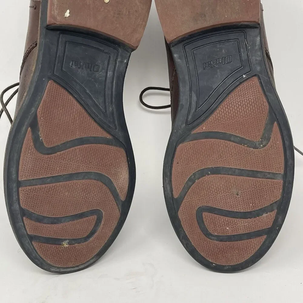 Olukai Pahoa Chukka Boots Mens 10 Brown Leather Lace Up Ankle Casual NO INSOLES